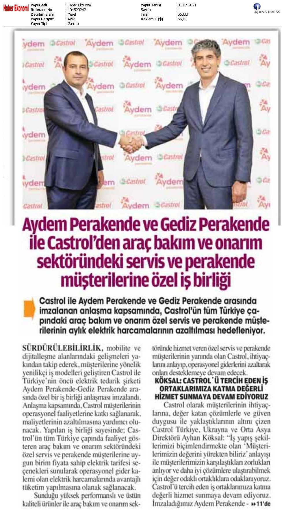 Castrol İş Birliği Castrol İş Birliği