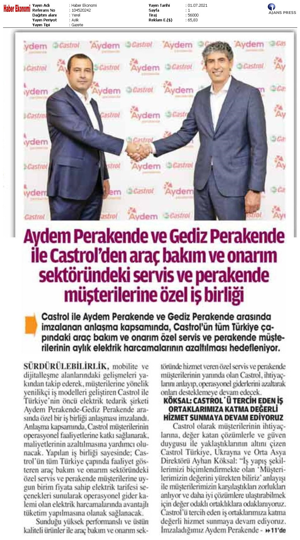  Castrol İş Birliği 