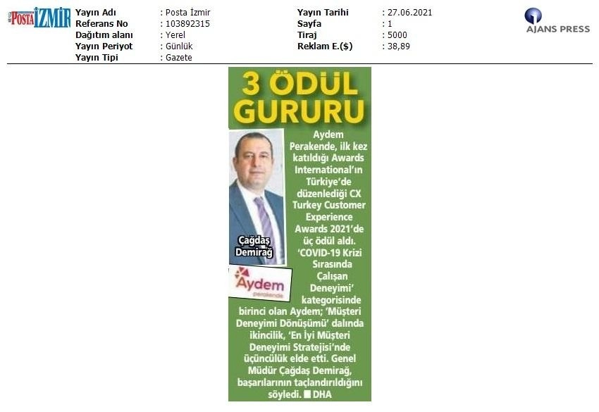  Müşteri Deneyimi Ödülleri 